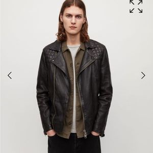 ALL SAINTS Brown CONROY LEATHER BIKER JACKET